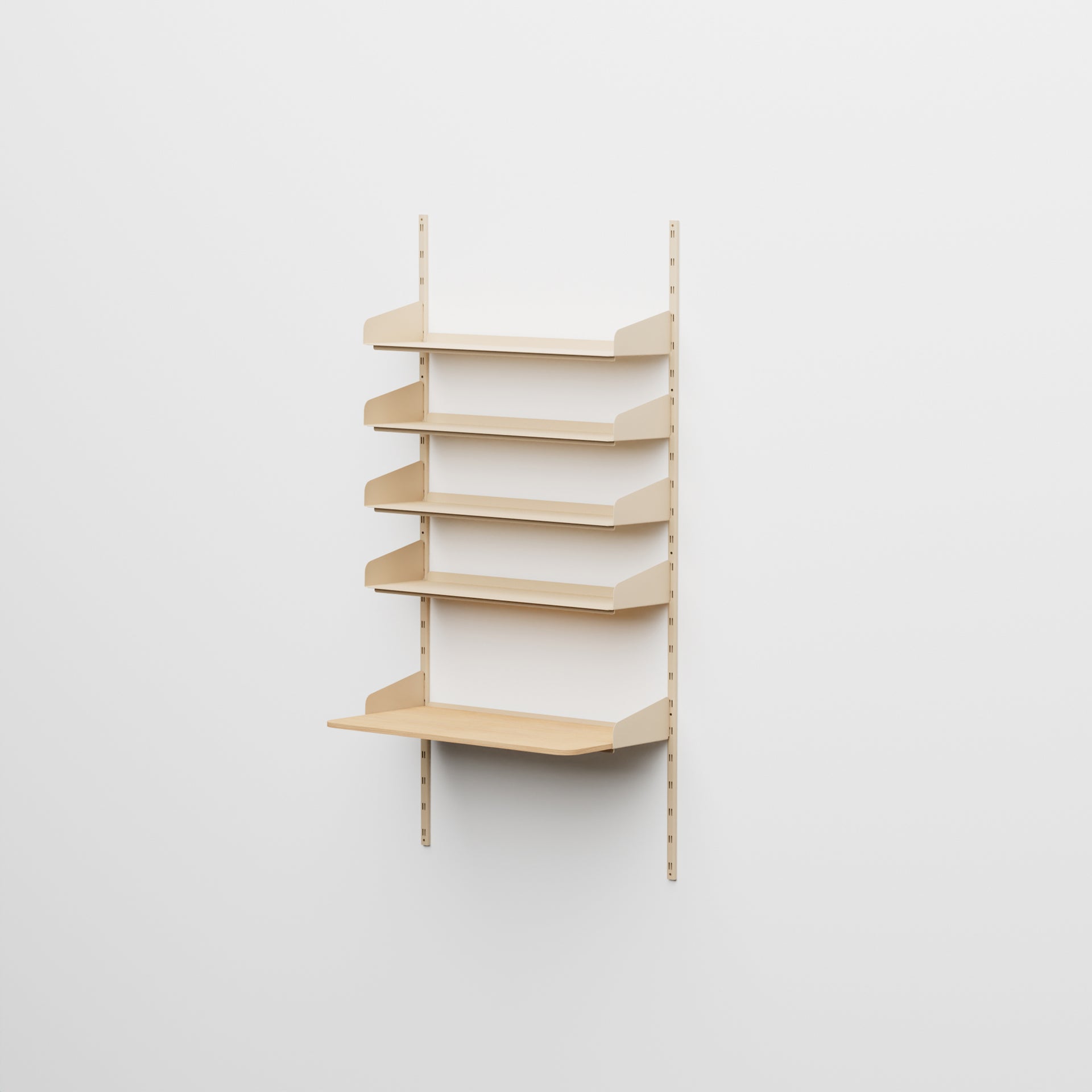 Linnea - Sistema a parete per Home Office (4 mensole e scrivania appesa) - Beige Luxor (COD01183)