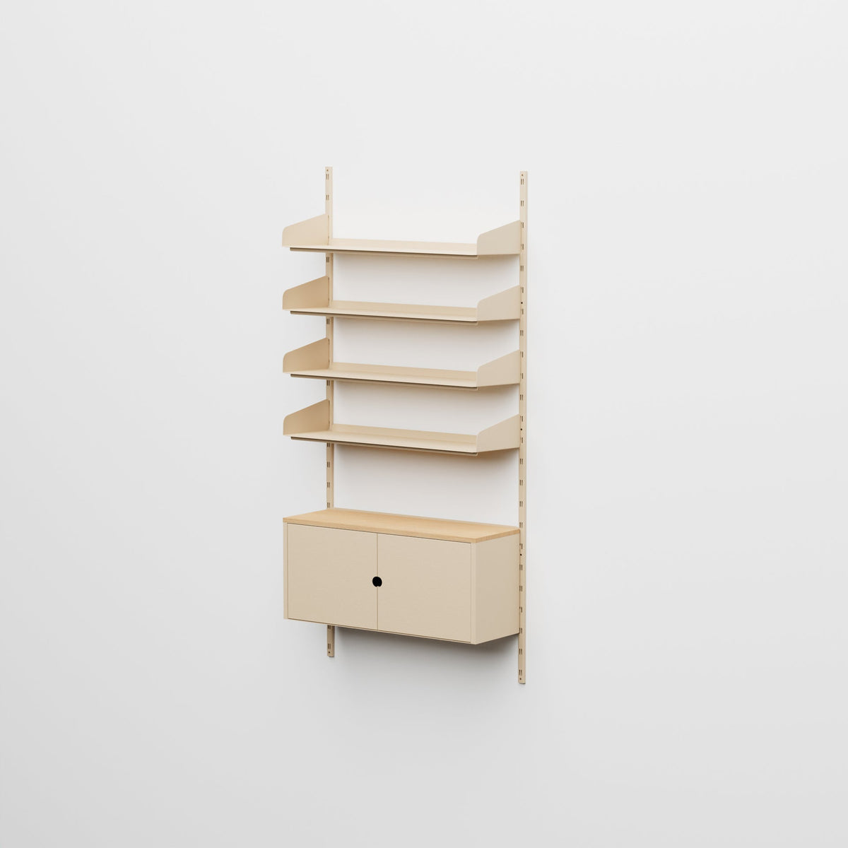 Linnea - Sistema Modulare a Parete - 4 Mensole 90 cm, Campata Singola - Beige Luxor - scaffali e mobiletti