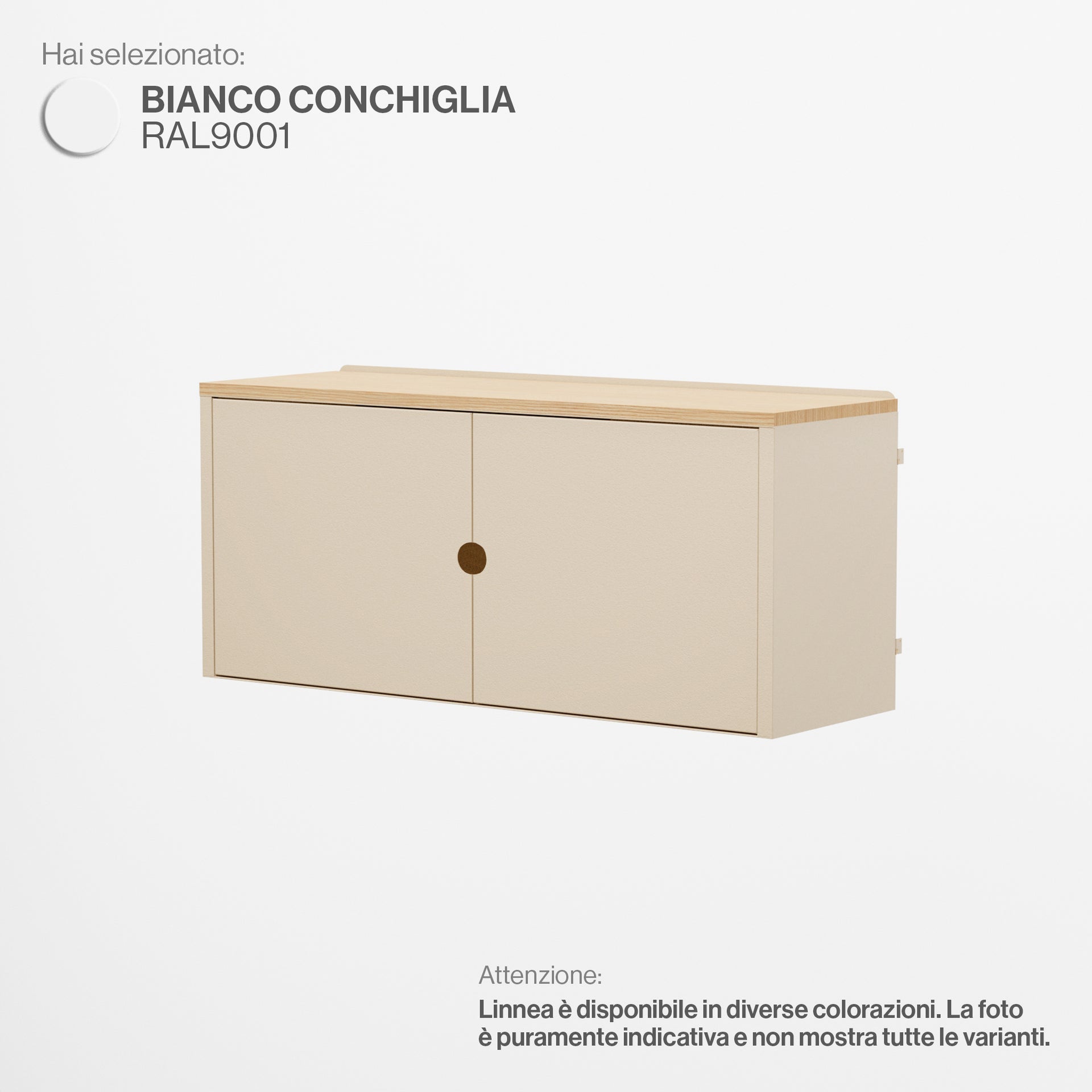 Linnea - Hanging Storage Unit with Doors, Width 90 cm - Shell White