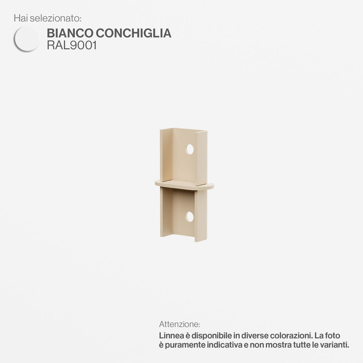 Linnea - Accessorio Raccordo Montanti cremagliera - Bianco Conchiglia - scaffali e mobiletti | HI01349