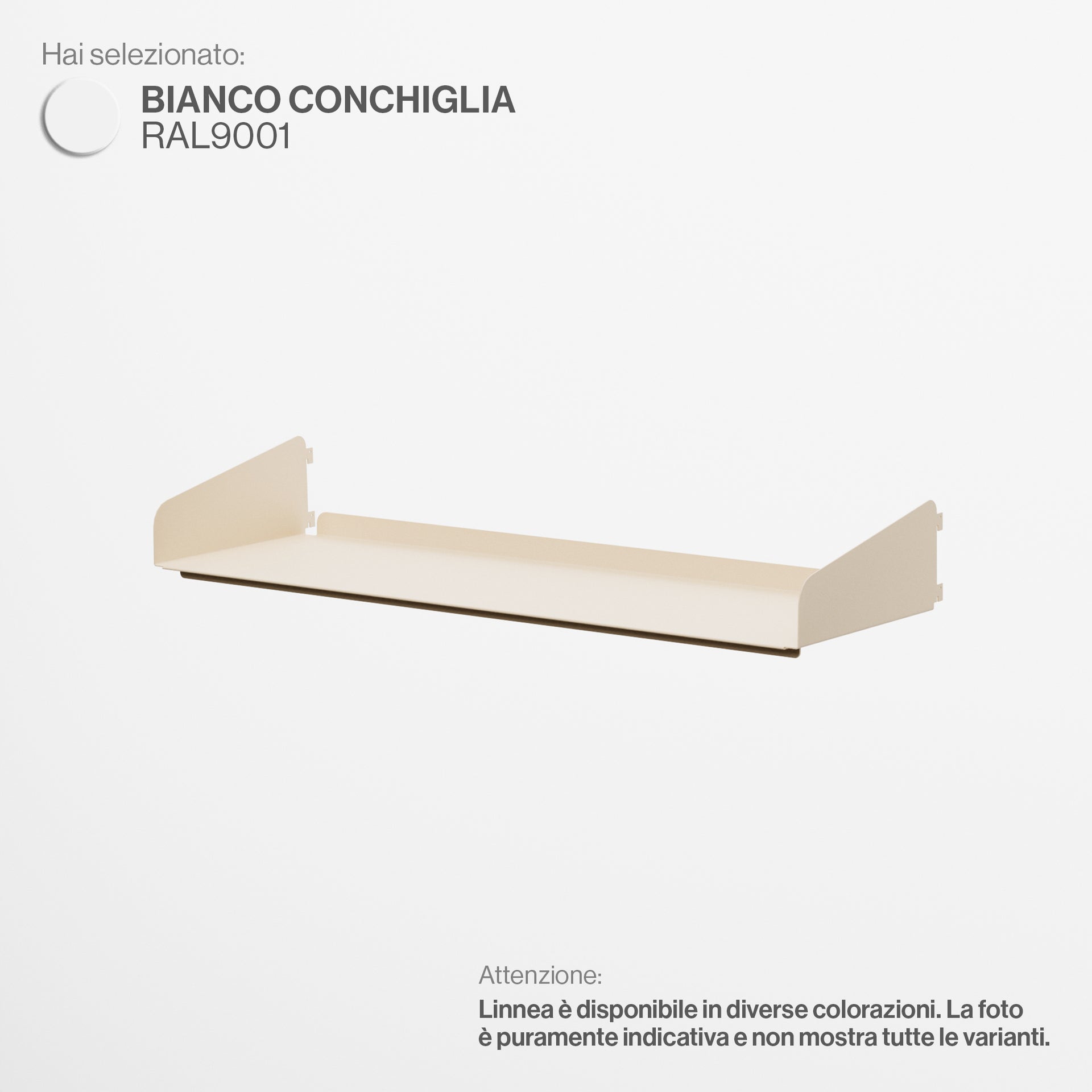 Linnea - Mensola Larghezza 90 cm - Bianco Conchiglia