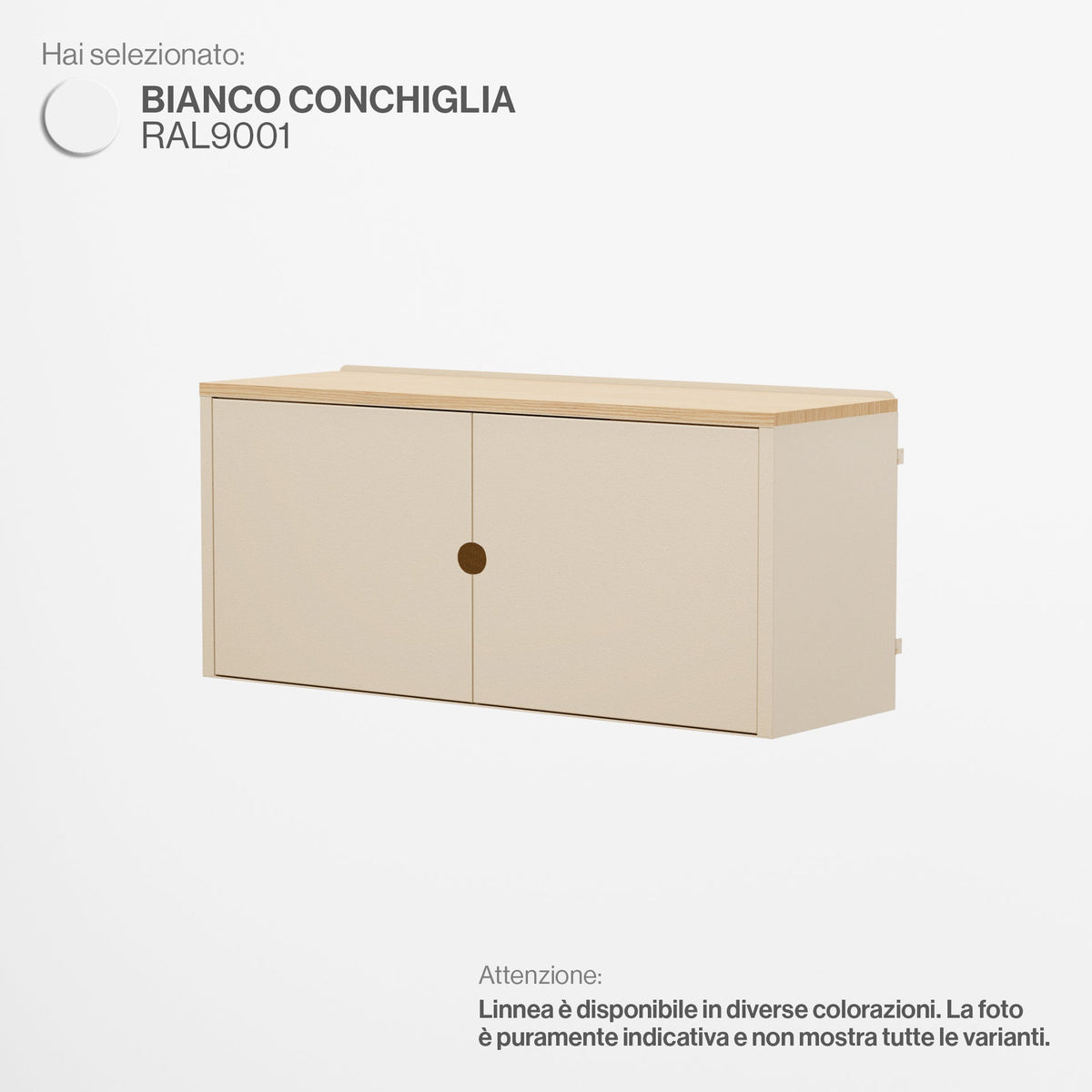 Linnea - Modulo Contenitore Appeso con Ante, Larghezza 90 cm - Bianco Conchiglia - scaffali e mobiletti | HI01331