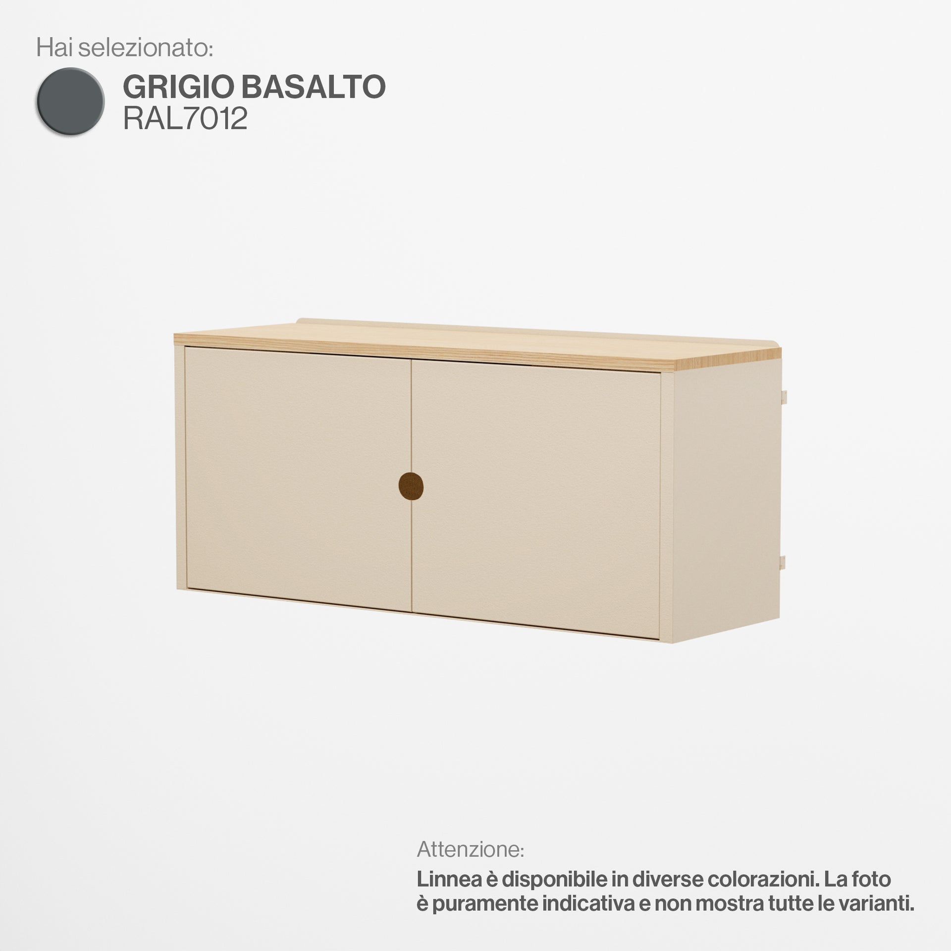 Linnea – Hängeschrank mit Türen, Breite 90 cm – Basaltgrau