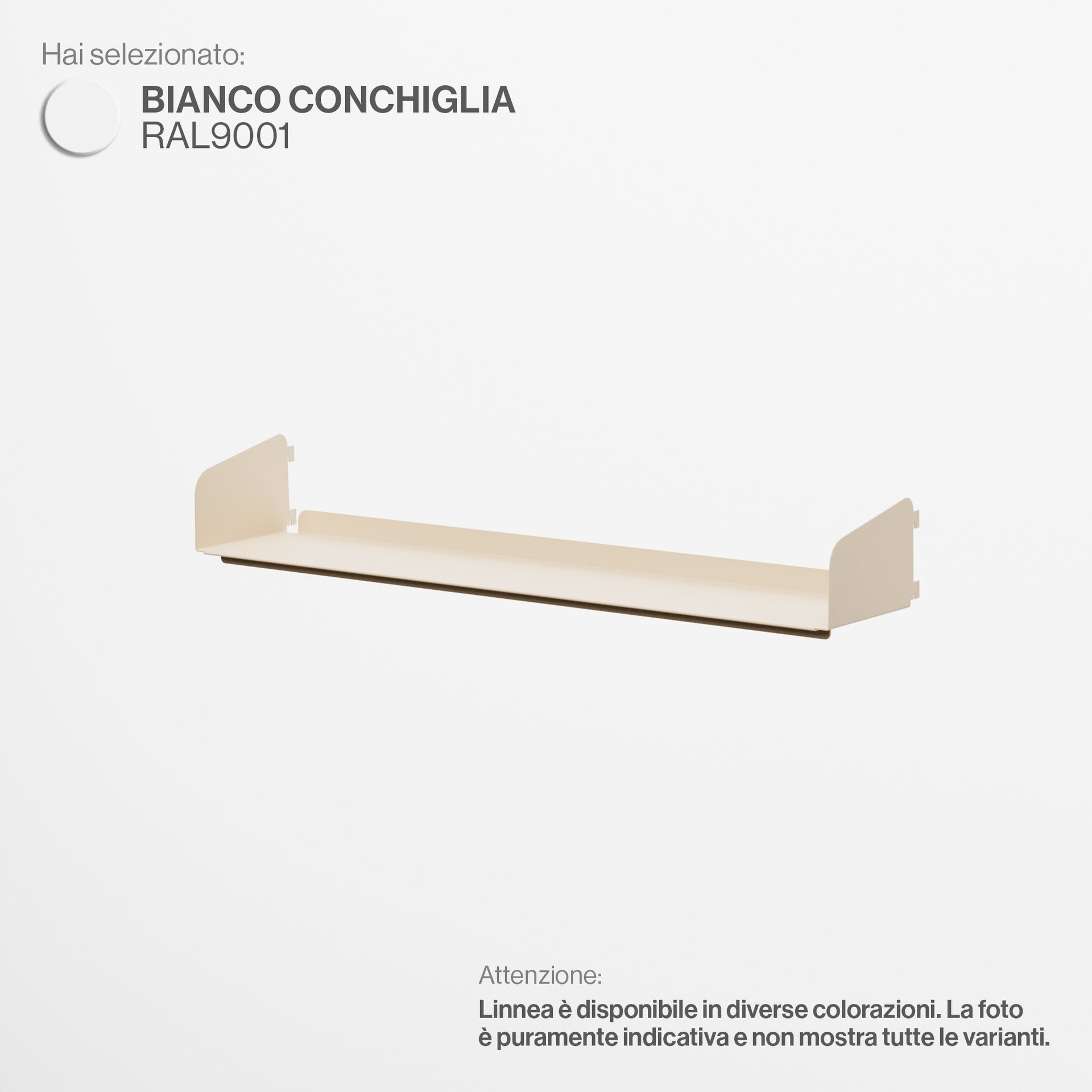 Linnea - Mensola Larghezza 90 cm - Bianco Conchiglia