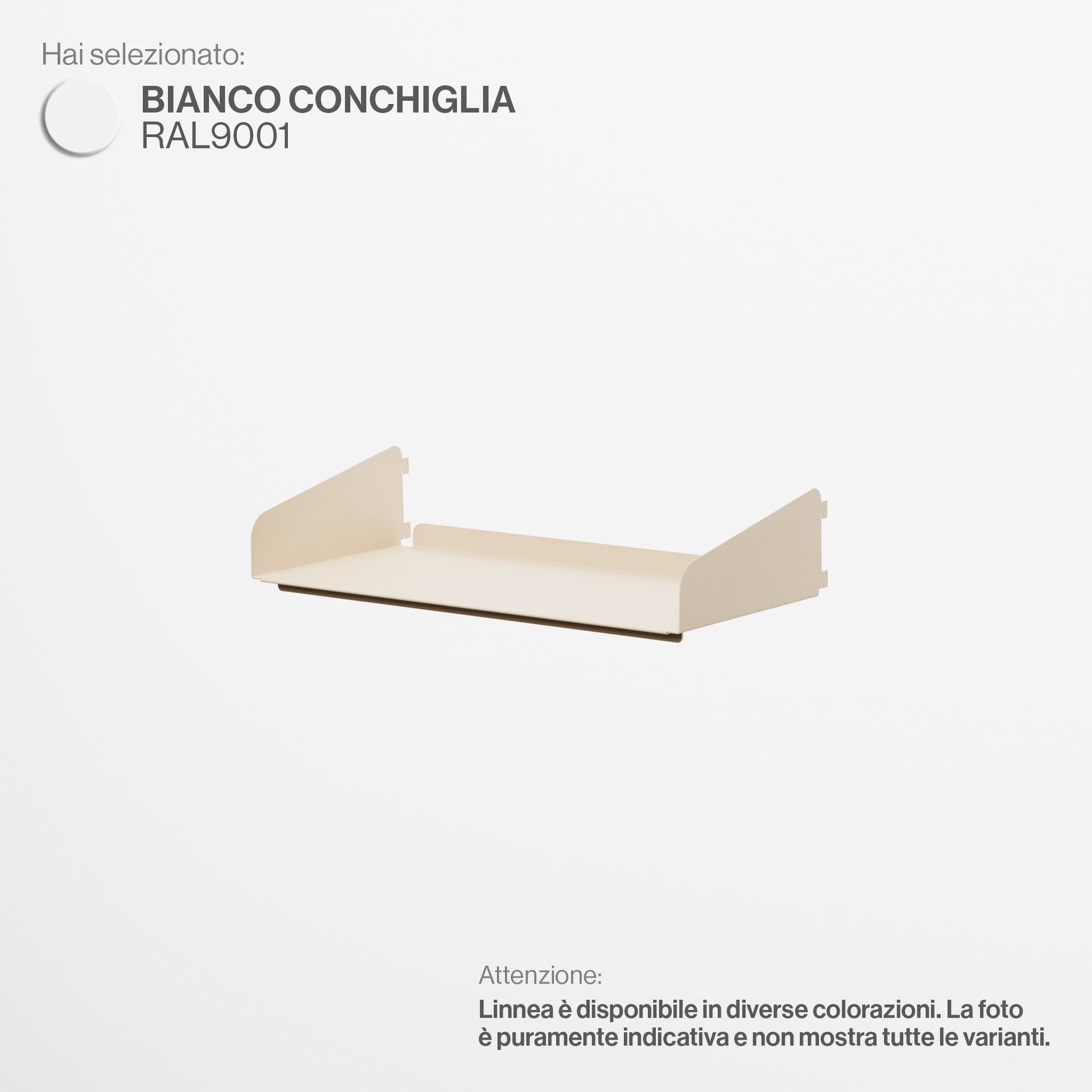 Linnea - Mensola Larghezza 60 cm - Bianco Conchiglia