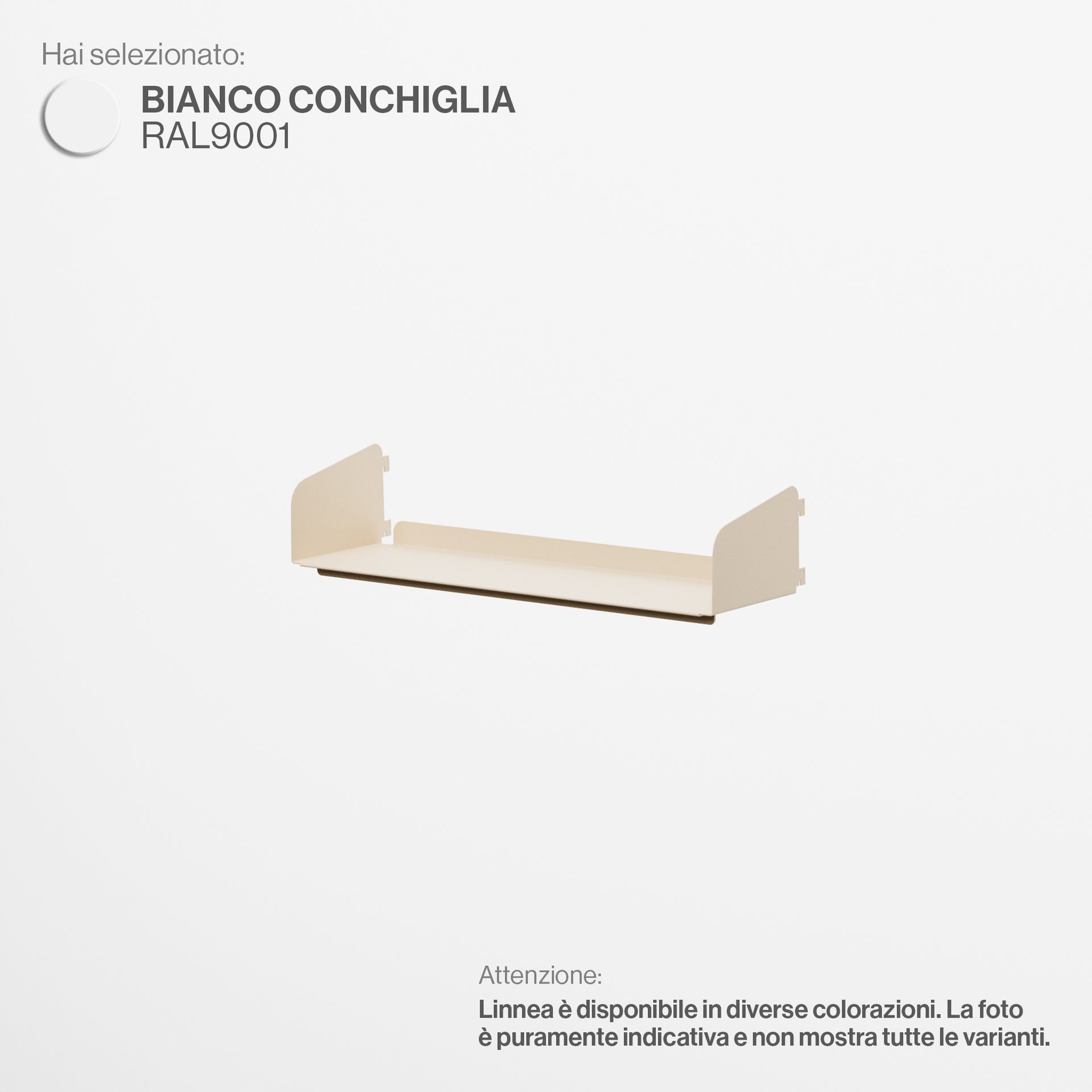 Linnea - Mensola Larghezza 60 cm - Bianco Conchiglia