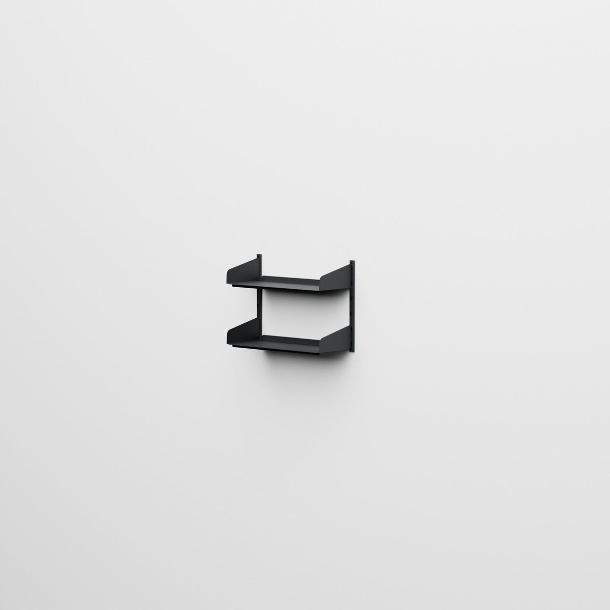 Linnea - Modular Wall System (2 x 60cm Shelves, Single Span) - Graphite Black (RAL9011)