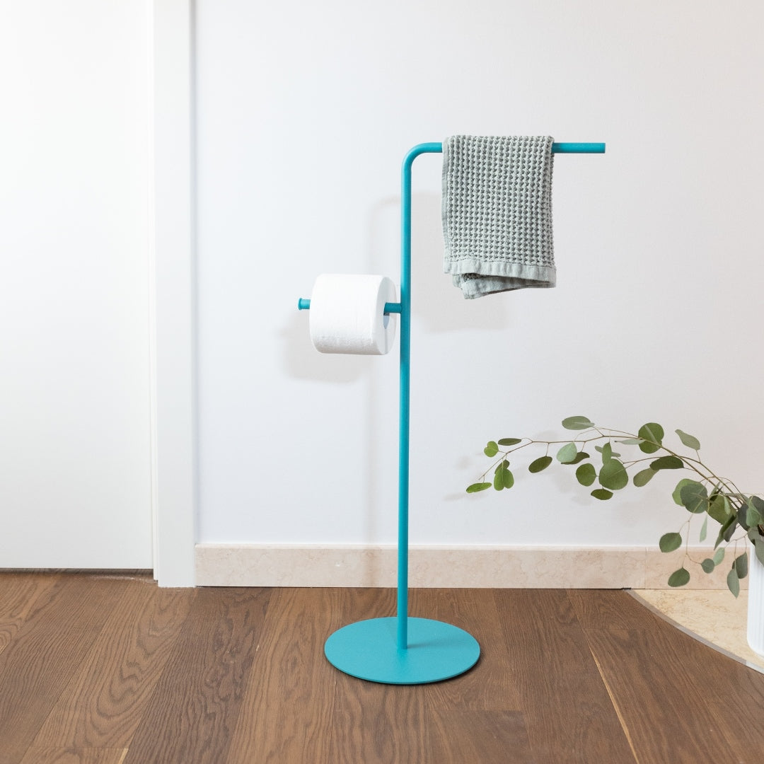 Ionica - Freestanding towel rack and roll holder